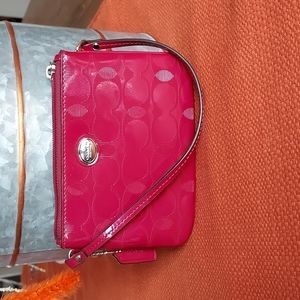 Coach Embossed C Patent Leather Wristlet,  EUC